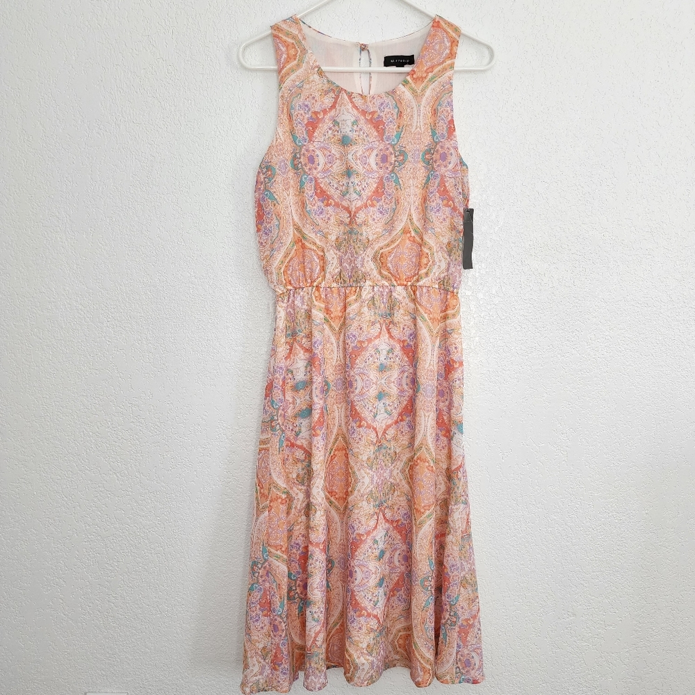 AA Studio midi flowy light Multicolor spring summer dress New Size 6